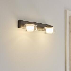 OSRAM LED nástenné svetlo ORBIS FLAME, čierne, 2-pl., IP44, Čierna, Kúpeľňa, kov, Moderný