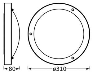 Stropné svietidlo OSRAM BATHROOM, čierne Ø 31 cm kov/sklo IP44, Čierna, Kúpeľňa, kov, Moderný, Závesné svietidlo