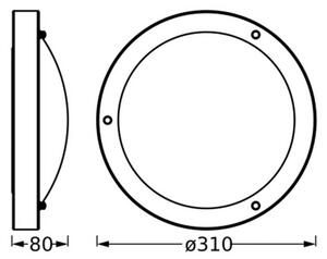 Stropné svietidlo OSRAM BATHROOM, chróm, Ø 31 cm, kov/sklo IP44, Chrómová / strieborná, Kúpeľňa, kov, Moderný, Závesné svietidlo