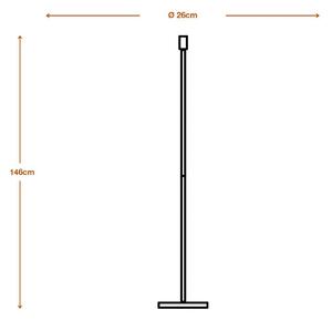 Stojacia lampa OSRAM DECOR STICK, tmavošedá, výška 146 cm, 1 x E27, Hliník / sivá / zinok, Obývacia izba / jedáleň, kov, Moderný