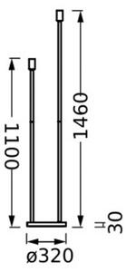 Stojacia lampa OSRAM DECOR STICK, béžová, výška 146 cm, 2 x E27, Krémová / jantárovo žltá, Obývacia izba / jedáleň, kov, Moderný