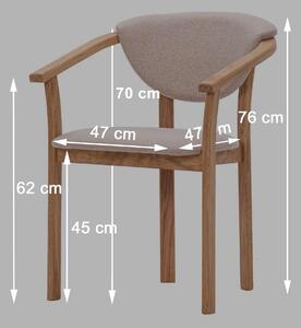 Dubová lakovaná stolička Alexis rustikálna hnedá koženka