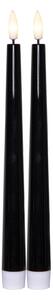 LED sviečka Flamme Candy Black 26 cm – sada 2 ks