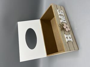 Drevená krabička na servítky HOME