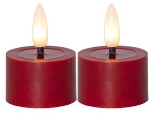 Čajová LED sviečka Flamme Flow Red 4 cm – sada 2 ks