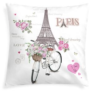 XPOSE® Mikroplyšová obliečka na vankúš PARIS LOVE (digitálna tlač) 40x40 cm