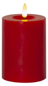 LED sviečka Flamme Flow Pillar Red 12,5 cm