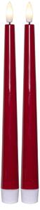 LED sviečka Flamme Candy Red 26 cm – sada 2 ks