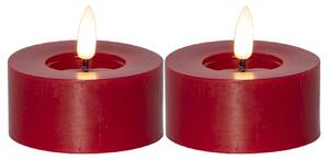 Čajová LED sviečka Flamme Flow Red 7 cm – sada 2 ks