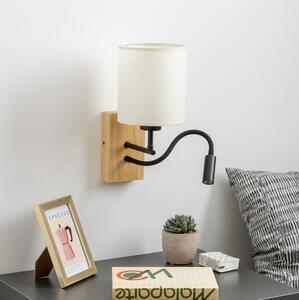 Brilagi -LED Flexibilná nástenná lampa NUBILA WOOD 1xE27/25W/230V + LED/3W dub/čierna/krémová