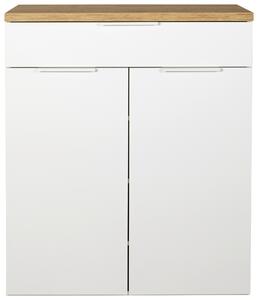 SKRINKA NA TOPÁNKY, dub artisan, biela s vysokým leskom, 82,3/102/35,2 cm Carryhome - Skrine, regály & police na topánky