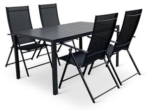 Záhradný jedálenský set Viking L + 4x kovová stolička Pia