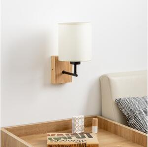 Brilagi - Nástenná lampa NUBILA WOOD 1xE27/25W/230V dub/čierna/krémová