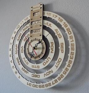 Stylesa Drevený kalendár + hodiny z dreva gravírované laserom JOGBEL PR0161 topoľ svetý