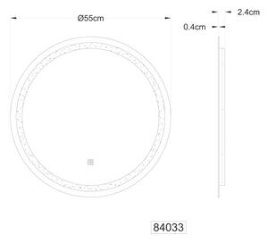GLOBO 84033 RIVAS zrkadlo s LED osvetlením D550mm LED 10W 803/600lm 4000K chrómová