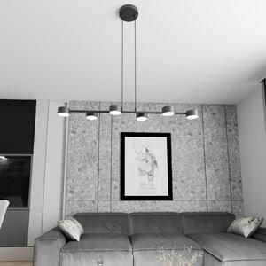 Stropné bodové svetlá, Megara, dĺžka 80 cm, kov, 6-pl., Čierna, Obývacia izba / jedáleň, kov, Moderný, Stropné svetlo