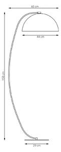Stojacia lampa Arcos, biela, výška 150 cm, kov, Biela / opálová, Obývacia izba / jedáleň, kov, Moderný, Stojaca lampa