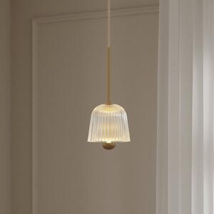 Nuura LED závesné svietidlo Asteea 1, Ø 12 cm, mosadzová farba/číra, Mosadz / zlato, Obývacia izba / jedáleň, kov, Škandinávsky, Závesné svietidlo