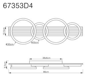 GLOBO 67353D4 TISHA stropné svietidlo LED 30W 3100/1500lm 3000K čierna, drevo