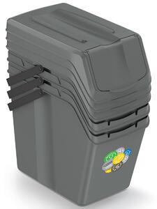 Odpadkový kôš na triedený odpad (3 ks) ISWB25S3 25 l - sivý kameň