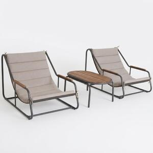 KONIFERA, sada záhradného nábytku Tarassa Balkonset, 5-dielna: 2 kreslá, stôl, materiál: akácia
