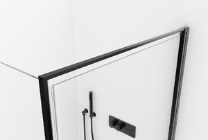 CERANO - Sprchovací kút Porte L/P - čierna matná, transparentné sklo - 90x70 cm - krídlový