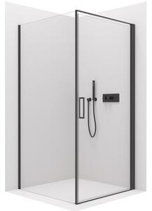 CERANO - Sprchovací kút Porte L/P - čierna matná, transparentné sklo - 80x70 cm - krídlový