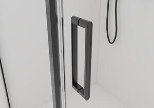 CERANO - Sprchovací kút Porte L/P - čierna matná, transparentné sklo - 100x100 cm - krídlový