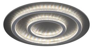 GLOBO 48042-60A JAYDEN stropné svietidlo D550mm LED 60W 9100/2100lm 3000-6500K čierna, šedá, krištáľový efekt, časovač, diaľkový ovládač