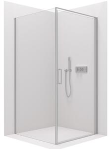 CERANO - Sprchovací kút Porte L/P - chróm, transparentné sklo - 100x100 cm - krídlový