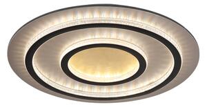 GLOBO 48042-60G JAYDEN stropné svietidlo D550mm LED 60W 9100/2100lm 3000-6500K čierna, zlatá, krištáľový efekt, časovač, diaľkový ovládač