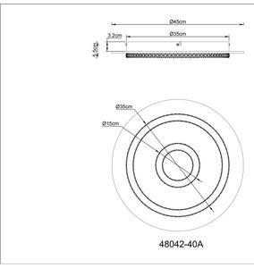 GLOBO 48042-40A JAYDEN stropné svietidlo D450mm LED 40W 4700/1300lm 3000-6500K čierna, šedá, krištáľový efekt, časovač, diaľkový ovládač
