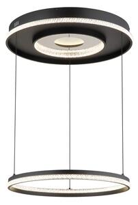 GLOBO 48041H MARSH závesné svietidlo D600mm LED 54W 6716/2035lm 2700-6500K čierna, krištáľový efekt, časovač, diaľkový ovládač