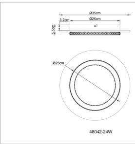 GLOBO 48042-24W JAYDEN stropné svietidlo D350mm LED 24W 3300/920lm 3000+4000+6500K biela, krištáľový efekt