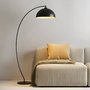 Oblúková lampa Lindby Jonera, čierna, kov, výška 185 cm, Čierna, Obývacia izba / jedáleň, kov, Štýl mladých, Oblúková stojaca lampa