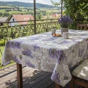 Bavlnený obrus Levanduľa s margarétkami Farba Fialová Rozmery 40x100 cm