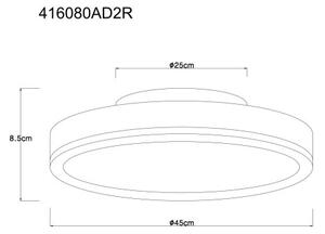GLOBO 416080AD2R DORO stropné svietidlo D450mm LED 24W 2500/1200lm 3000K šedá