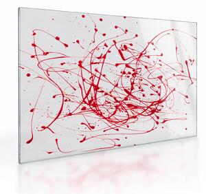 Sklenený obraz technikou Drippingu (70x50 cm)