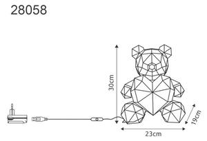 GLOBO 28058 BRONDAR dekoračné osvetlenie LED 0,03W 8000K viacfarebná, USB Cable incl