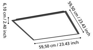 Eglo 902371 - LED Prisadený panel MORADILLO LED/32,5W/230V 60x60 cm čierna