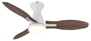 GLOBO 03671W GALE stropný ventilátor so svetlom D1070mm LED 22W 2890/2453lm 3000+4500+6000K biela, imitácia dreva, časovač, diaľkový ovládač