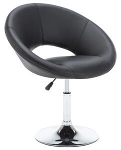 Otočná jedálenská stolička, čierna, umelá koža