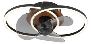 GLOBO 03661 KAREN stropný ventilátor so svetlom LED 24W 2800/490lm 2700-6500K čierna, dymová, časovač, diaľkový ovládač