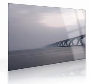 Sklenený obraz mosta v hmle (70x50 cm)