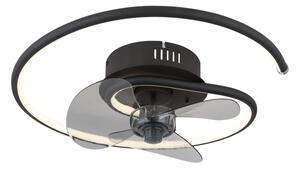 GLOBO 03660 KOREN stropný ventilátor so svetlom D450mm LED 30W 3370/1660lm 2700-6500K čierna, dymová, časovač, diaľkový ovládač