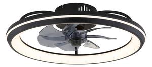 GLOBO 03643 CELESTE stropný ventilátor so svetlom D500mm LED 40W 5000/2080lm 3000-6500K čierna, dymová, časovač, diaľkový ovládač