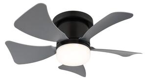 GLOBO 03609A HINES stropný ventilátor so svetlom D406mm LED 10W 900/750lm 3000-6500K čierna, sivá, časovač, diaľkový ovládač