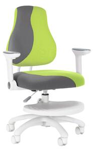 Detská rastúca stolička Neoseat KINDER WHITE PLUS — látka, šedá / zelená