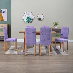 Jedálenské stoličky 6 ks, fialové, látka