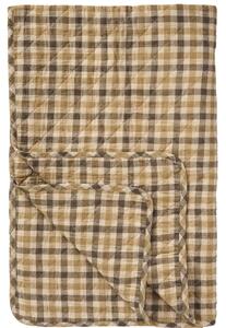 Prešívaný prehoz Brown checkered pattern 130 × 180 cm